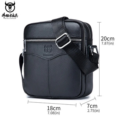 Men S Leather One Shoulder Sling Head Layer Business Leisure Vertical Student Mini Cashier Diagonal