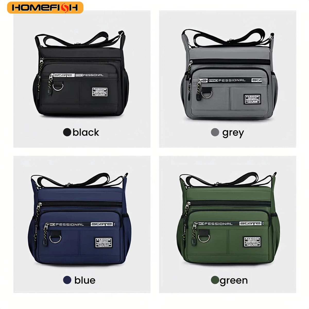 Homefish Men S Cross-Body Bag Multi-Layered Pockets Business Single-Shoulder Bag