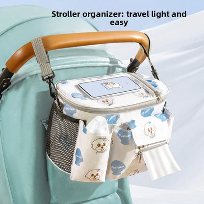 Stroller Organizer Bag with Clear Phone Pocket & Cup Holders