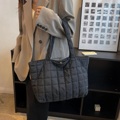 Quilted Puffy Tote Bag – Large Capacity Women's Shoulder Bag