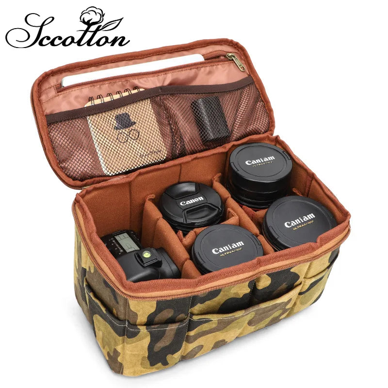 Dslr Camera Storage Bag Waterproof Canvas Camera Lens Inner Liner - Waterproof