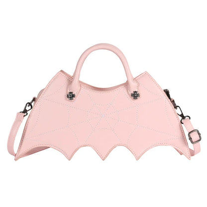 Bat-Shaped PU Leather Crossbody Handbag – Gothic Halloween Shoulder Bag for Women
