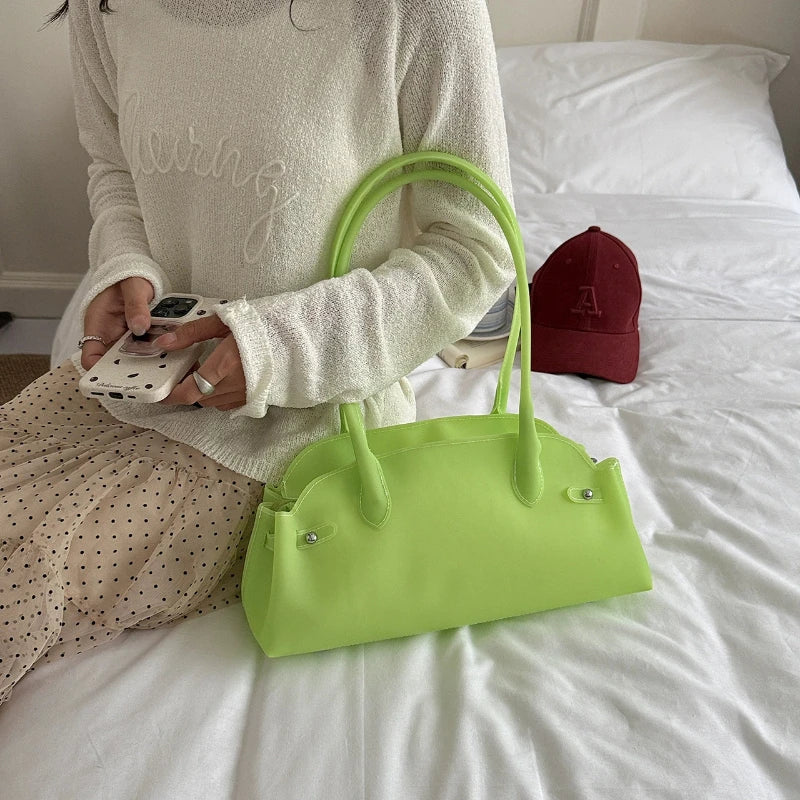 Pvc Single Bag Commuter Underarm Fashionable Large Capacity Women Shoulder Handbag Trendy Summer