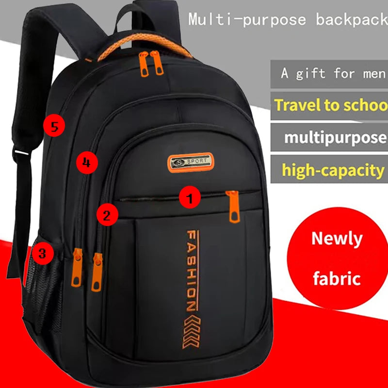 Large Sport Backpack for Men & Women – Multi-Pocket School & Travel Bag