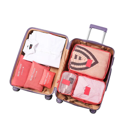Homefish 6pcs Oxford Waterproof Fabric Packing Cubes Travel Storage Organizer Clothes Shoes