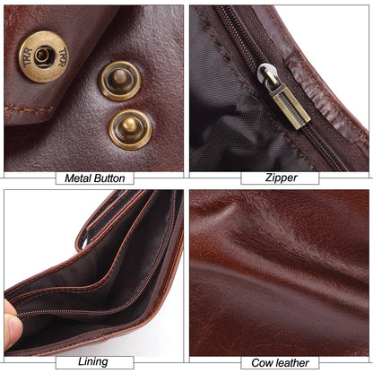 Business Large-Capacity Niu Pickup Bag Genuine Leather Men S Buckle Short Wallet
