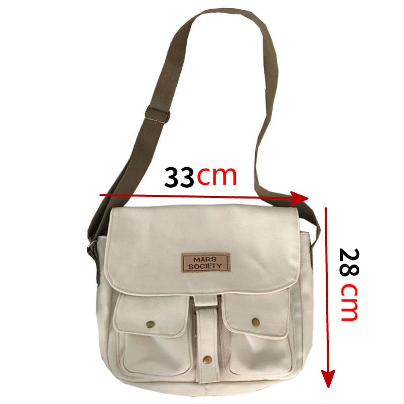 Canvas Flip Cover Messenger Bag – Harajuku Crossbody
