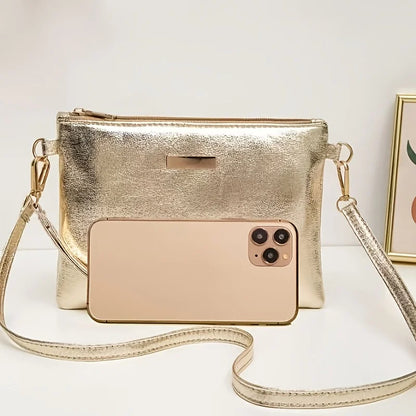 Metallic Mini Crossbody Bag Shiny Shoulder Purse for Women