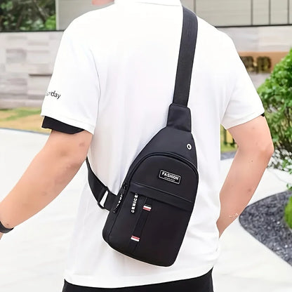 Men S Nylon Sling Bag Multi-Pocket Crossbody Chest Pack Travel Sports Crossbody Bag