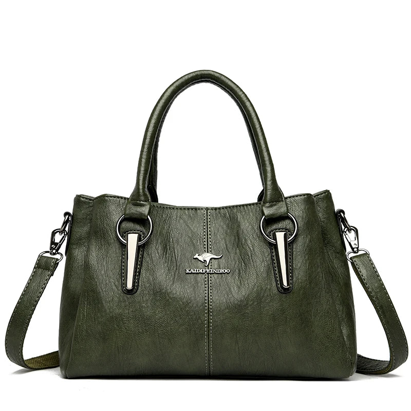 Genuine Leather Women's Handbag – Shoulder & Crossbody Tote