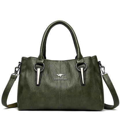 Genuine Leather Women's Handbag – Shoulder & Crossbody Tote