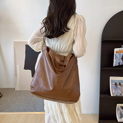 Large Capacity PU Leather Hobo Shoulder Bag for Women