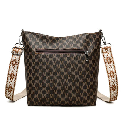 Crossbody Bag for Women – Monogram Faux Leather Shoulder Bag