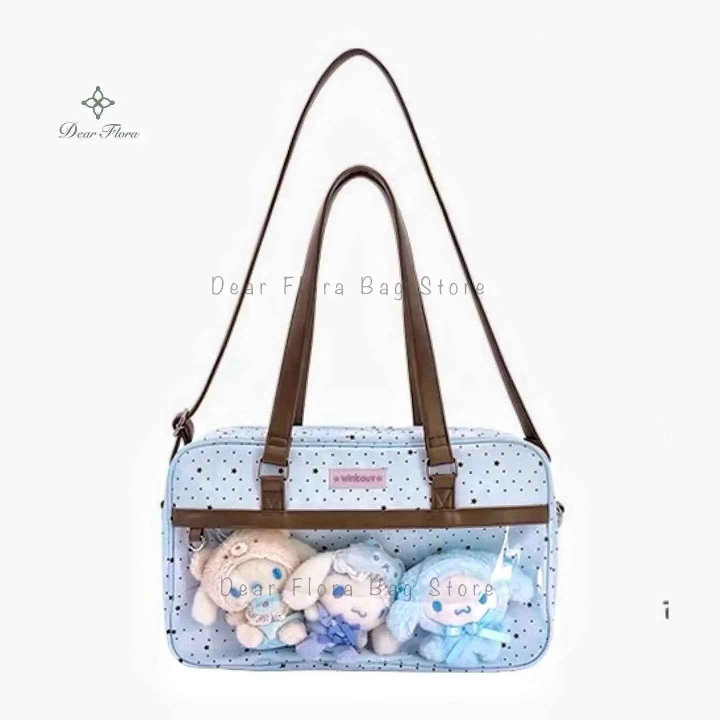 Lace Ita Bag Large Capacity – Transparent Pocket Shoulder Bag for Badge Display