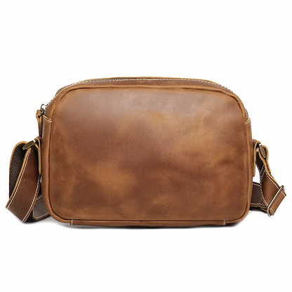 Fashionable Simple Men S Single-Shoulder Bag Women S Crazy Horse Leather Crossbody Bag