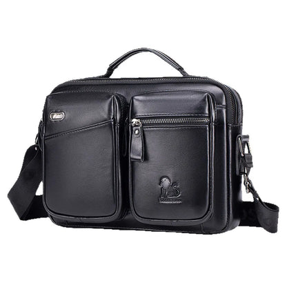 Leather Crossbody Bag Men Shoulder Large Capacity Multi-Function Hand Cross