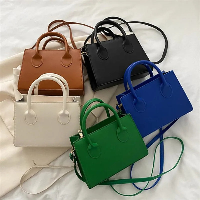 Mini Square Handbag – Minimalist Top Handle Crossbody Shoulder Bag