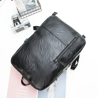 Pu Leather Large-Capacity 14-Inch Computer Backpack