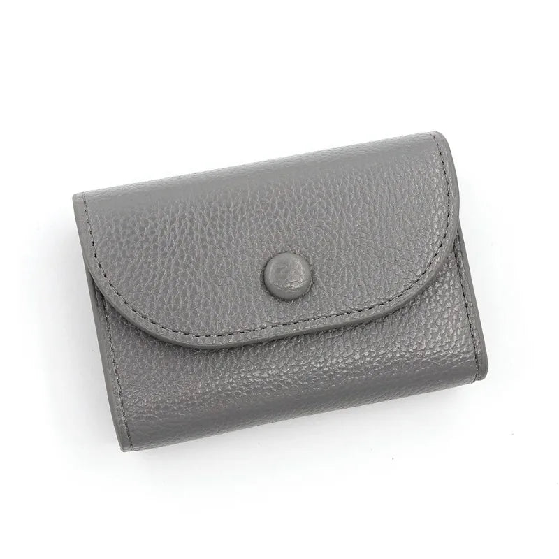 Mini Leather Wallet for Women – Lychee Pattern Card & Coin Clutch