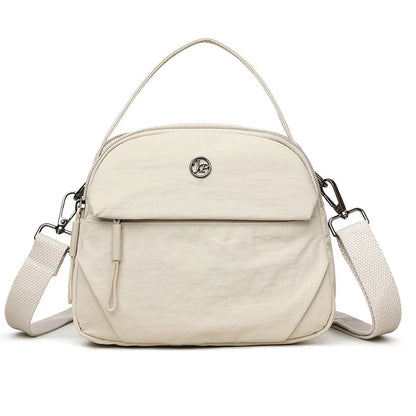 Fashiona Nylon Crossbody Bags Top Handle Bag Adjustable Wide Strap Multi Zipper Pockets Lightweight