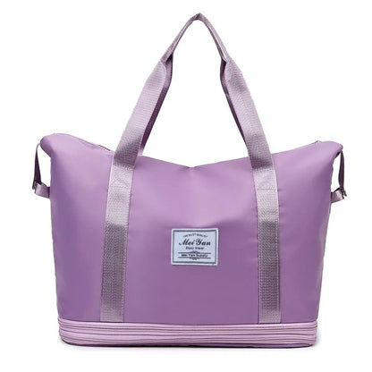 Double Extended Large Capacity Travel Bag Dry Wet Separation Lightweight Storage Student Luggage