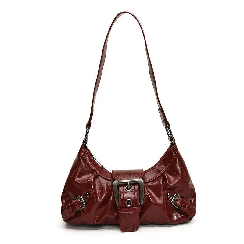 Y2k Retro Pleated Hobo Shoulder Bag Women Selling Maillard Style Underarm Clutch Handbags Travel