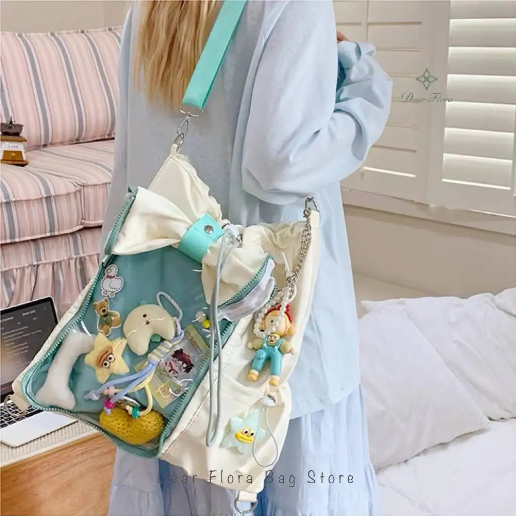 Drawstring Ita Bag – Transparent Crossbody Shoulder Bag