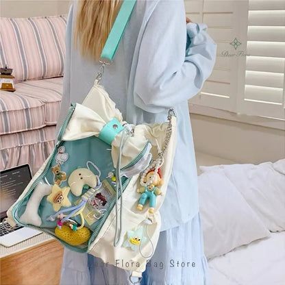 Drawstring Ita Bag – Transparent Crossbody Shoulder Bag