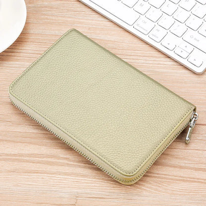 Genuine Leather Rfid Anti-Magnetic Card Case Cowhide Account Book Passbook Case Id Card Holder