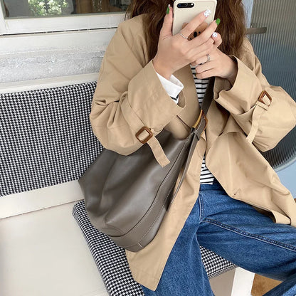 Minimalist Style Shoulder Bag Women Large Capacity Crossbody Multi-Function