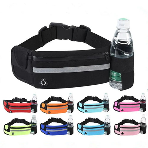 Waterproof Running Belt Fanny Pack with Water Bottle Holder