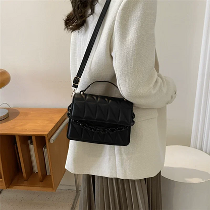 Quilted Crossbody Bag Women's Mini Handbag with Chain Strap