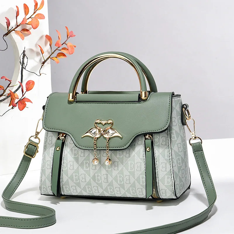 Ladies Handbag Trend Embossing Solid Color Pu Leather Tote Bag Versatile Casual Single Shoulder