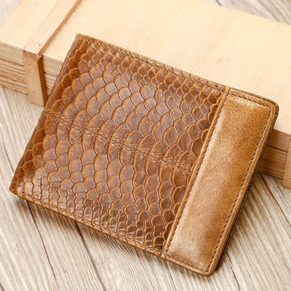 Rfid Card Holder Men S Genuine Leather Short Wallet