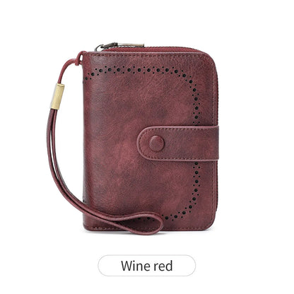 Rfid Anti-Theft Brush Ladies Purse Oil Wax Leather Organ Card Bag European American Retro