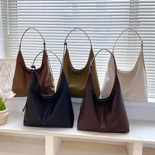 Vintage Hobo Shoulder Bag – Soft Leather Tote for Women