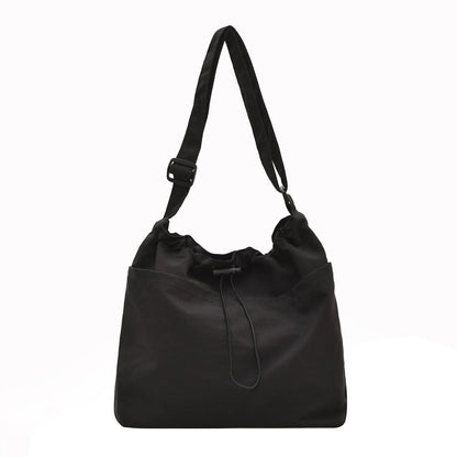 Waterproof Nylon Drawstring Bucket Bag – Pleated Crossbody Shoulder Bag