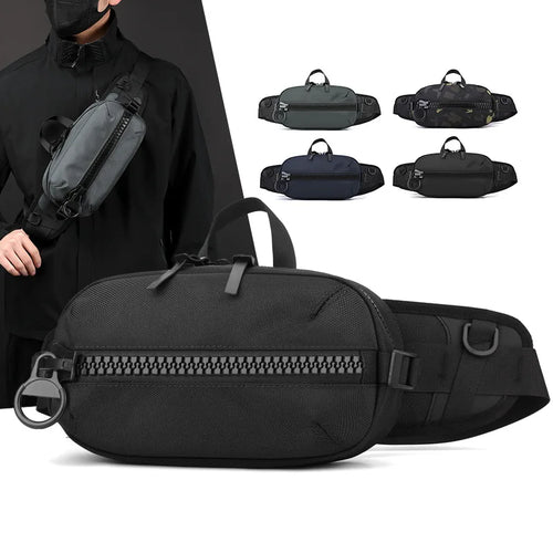 Men S Waist Bag Function Chest Simple Shoulder Large Capacity Diagonal Cross Sports