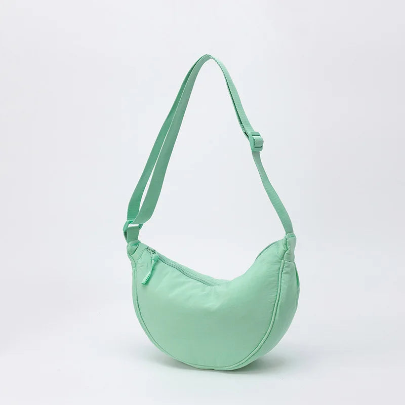 Nylon Crescent Crossbody Bag – Lightweight Women's Shoulder Bag