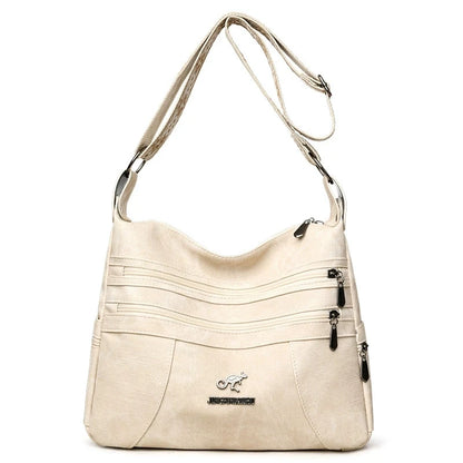 Vintage Shoulder Bag – Multi Layer Faux Leather Crossbody Handbag for Women
