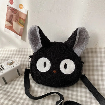 Cute Plush Bear Crossbody Bag – Soft Fluffy Purse with Bear Charm