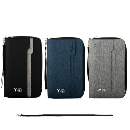 Large-Capacity Multi-Functional Passport Air Ticket Holder Portable Travel Document Storage Bag