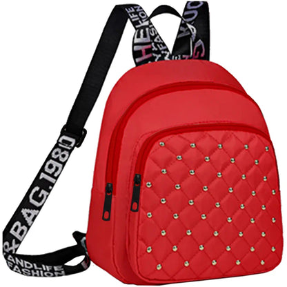 Elegant Quilted Rivet Mini Backpack Spacious Inner Storage