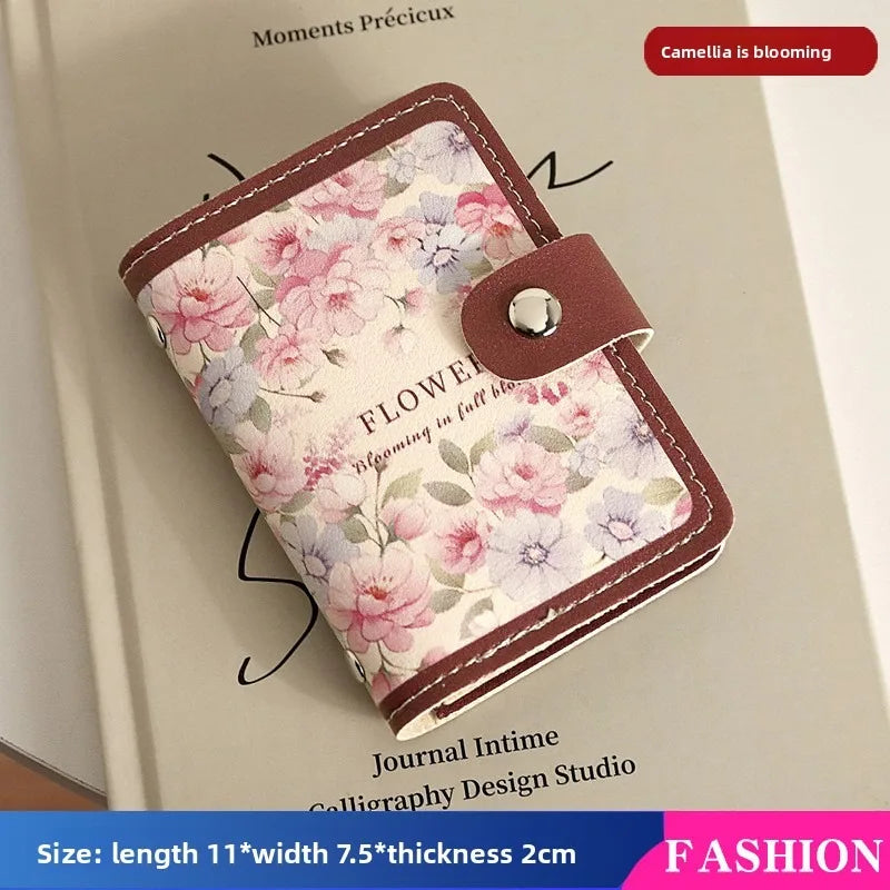Floral Card Holder for Women – Vintage Multi-Slot ID & Credit Card Wallet