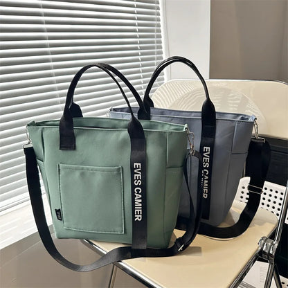 Nylon Gym Tote Bag Large Capacity Shoulder Bag Women Student - Soft