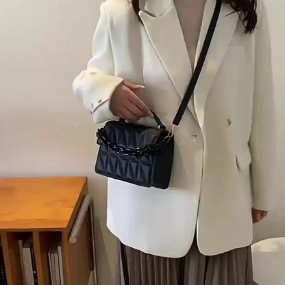 Quilted Crossbody Bag Women's Mini Handbag with Chain Strap