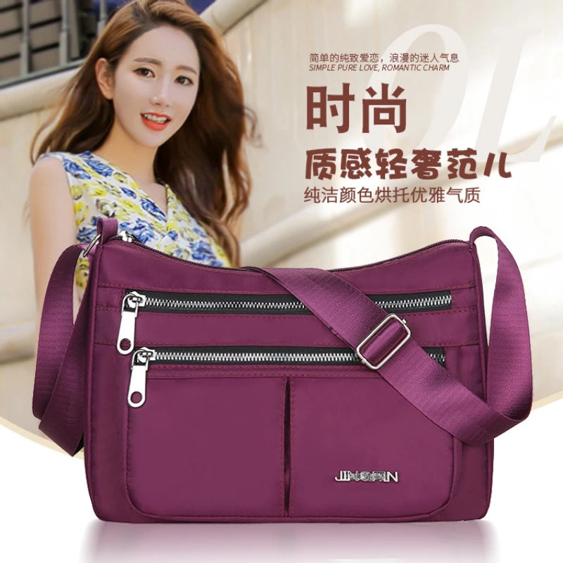 Waterproof Crossbody Bag for Women – Multi-Pocket Oxford Shoulder Bag