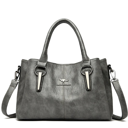 Genuine Leather Women's Handbag – Shoulder & Crossbody Tote