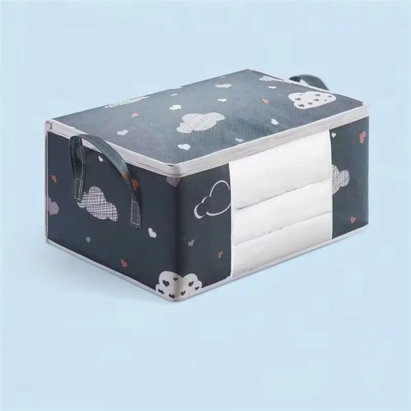 Homefish Large Capacity Foldable Clothes Storage Bag Reinforced Handle Sturdy Zipper Blankets