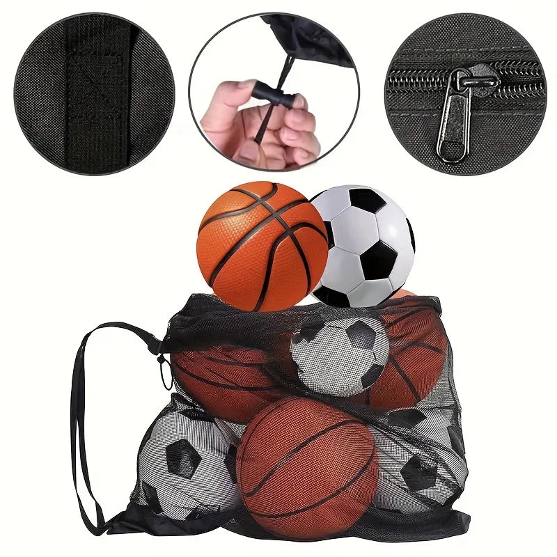 Sports Ball Bag – Mesh Drawstring Carry Bag for Basketball & Soccer